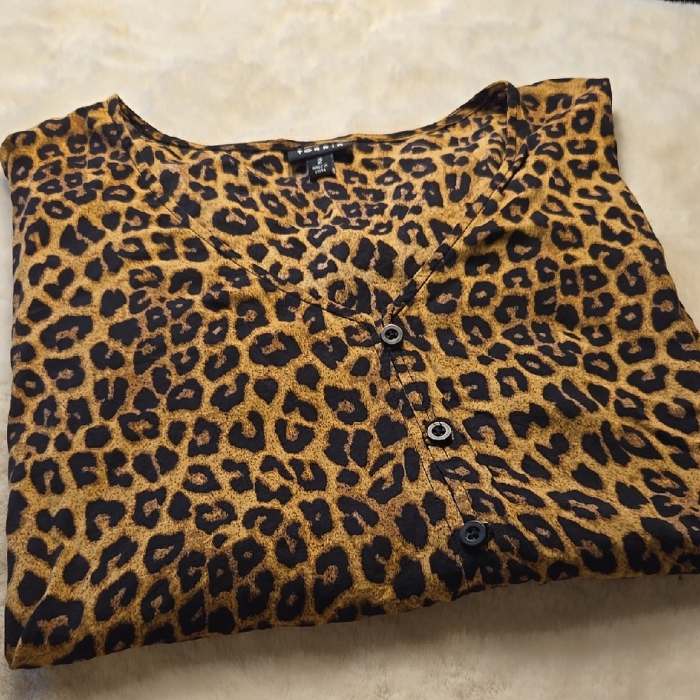 Torrid Leopard Print Blouse - Black and Brown
